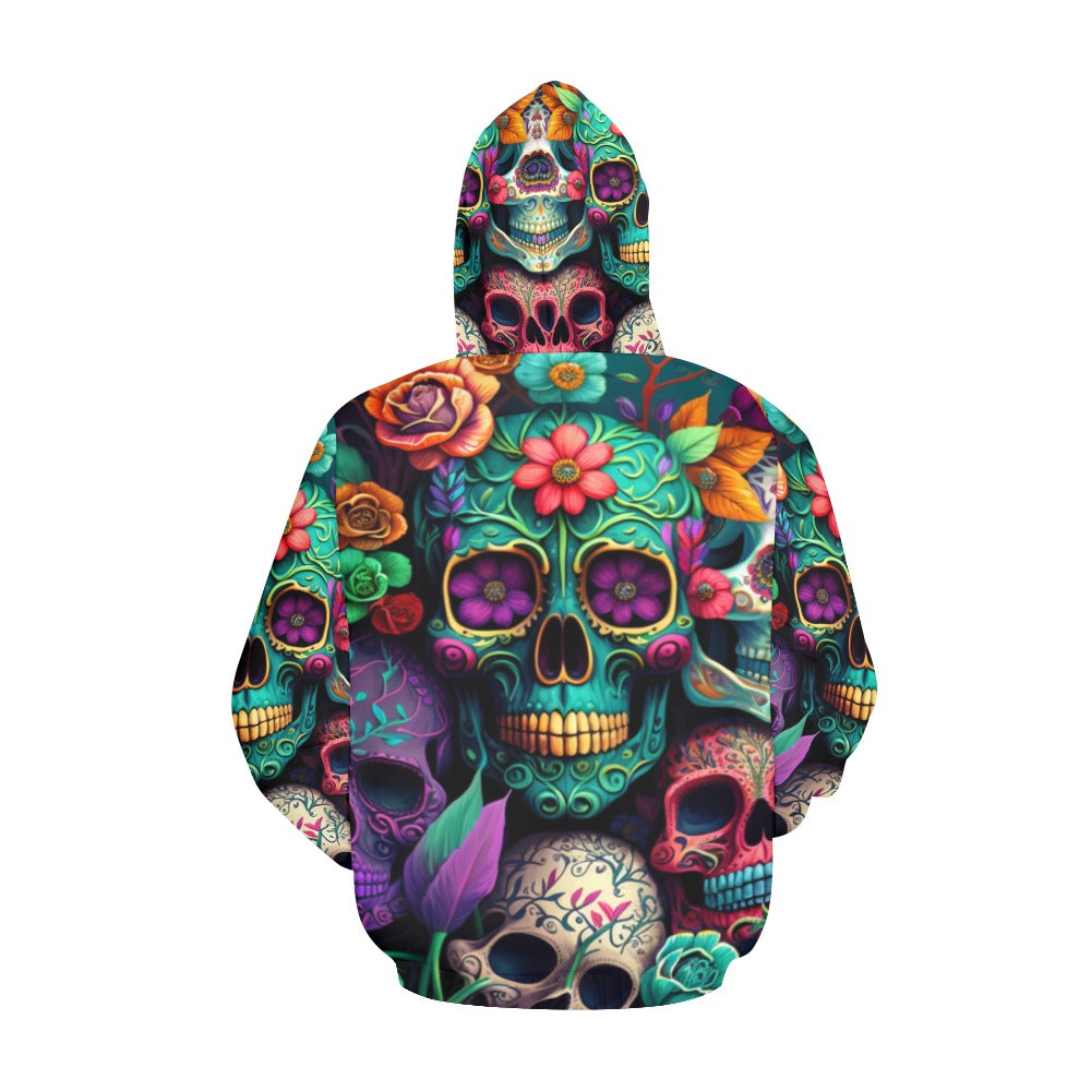 Colorful Skeleton Collage  Hoodie for Women (USA Size)