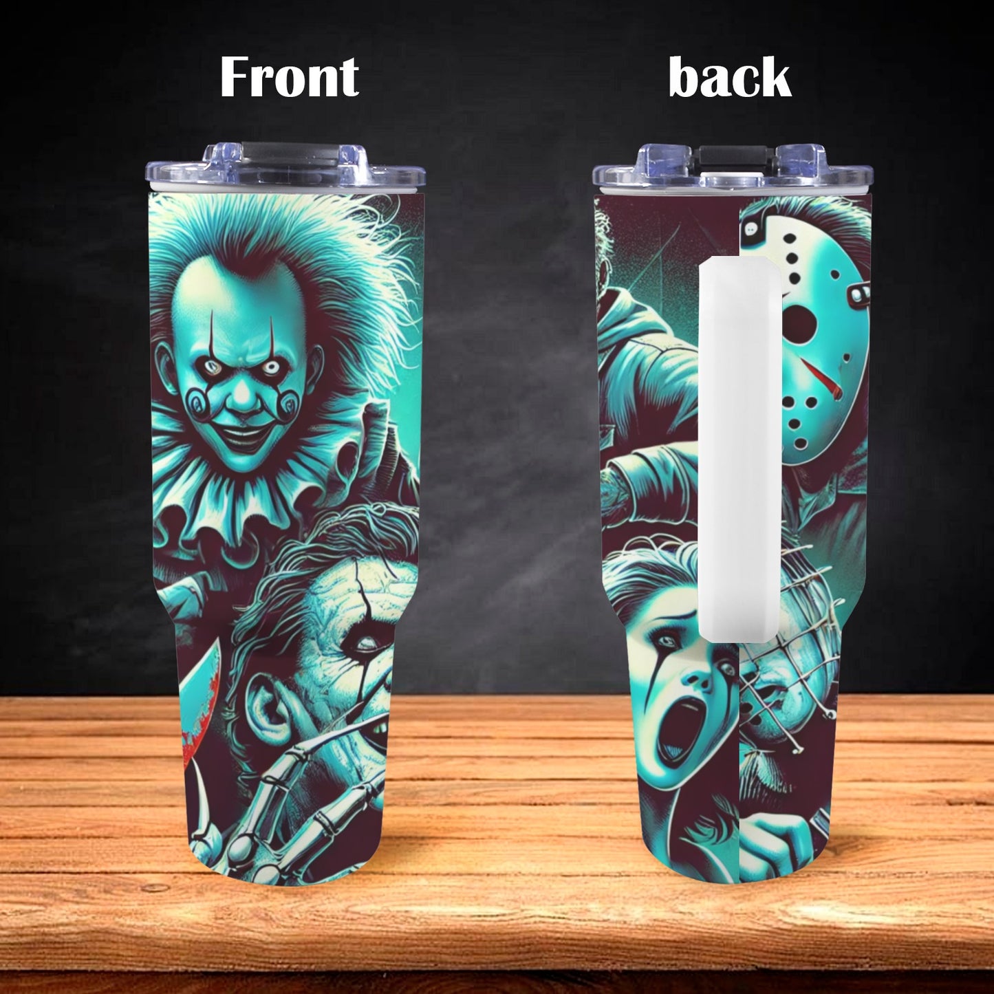 Halloween 40oz Tumbler with White Handle