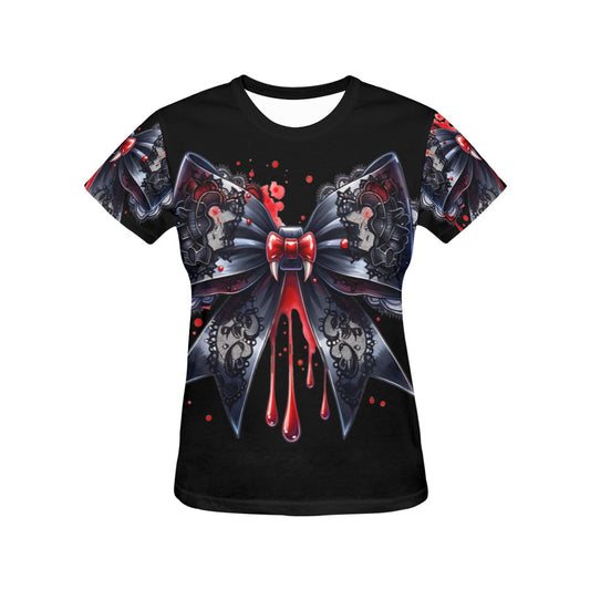 Bloody Bow  T-Shirt for Women (USA Size)