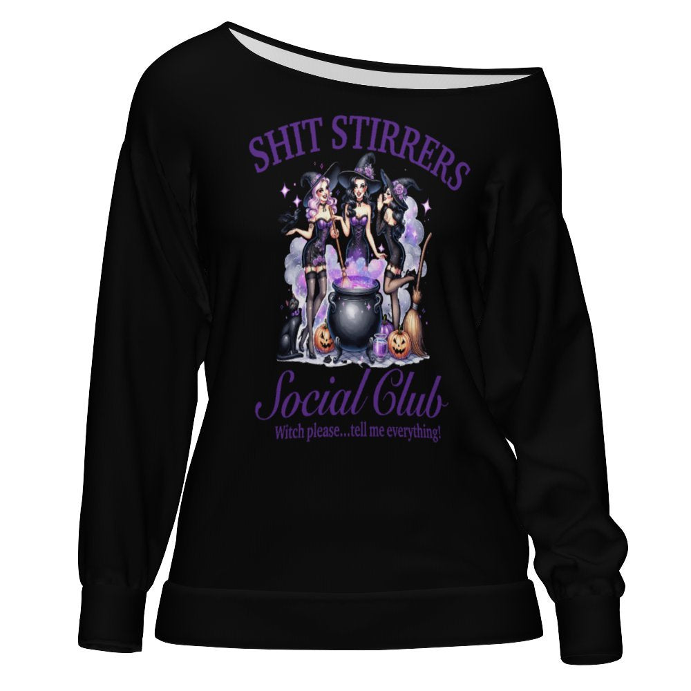 Shit Stirrers Women's Off Shoulder Sweatshirt 3 colors