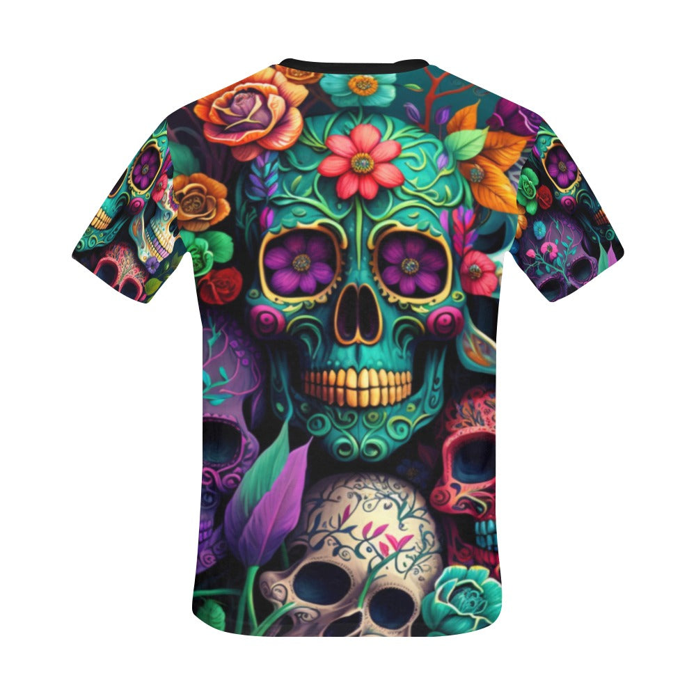 Colorful Skeleton Collage V2  T-Shirt for Men (USA Size) (Model T40)