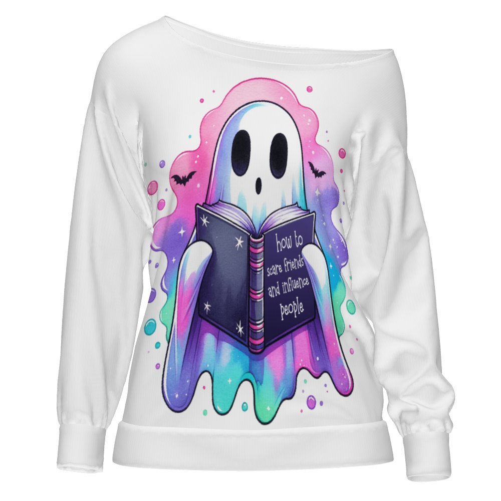 Ghost Reader Off Shoulder Sweatshirt 2 colors