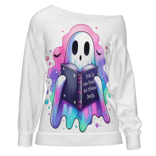 Ghost Reader Off Shoulder Sweatshirt 2 colors