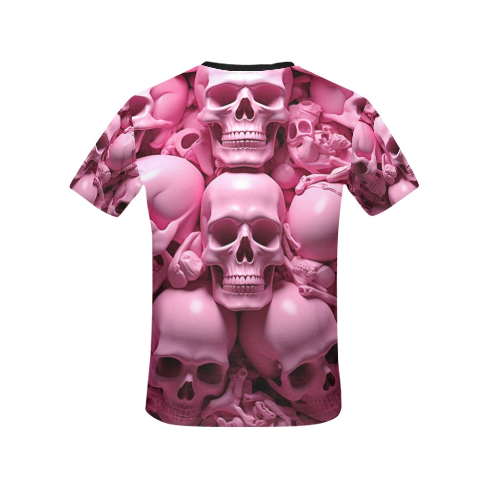 Pink Skeletons  T-Shirt for Women (USA Size)