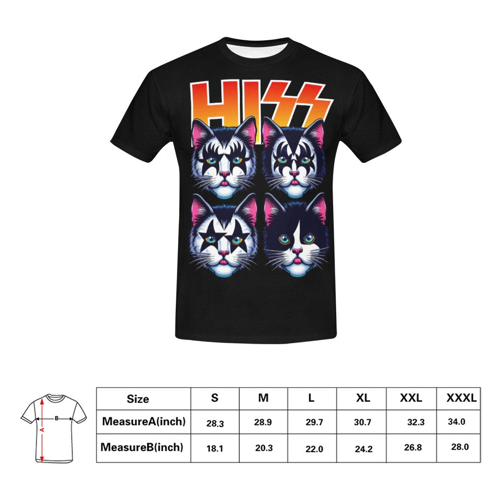 Cat Hiss  T-Shirt for Men (USA Size)