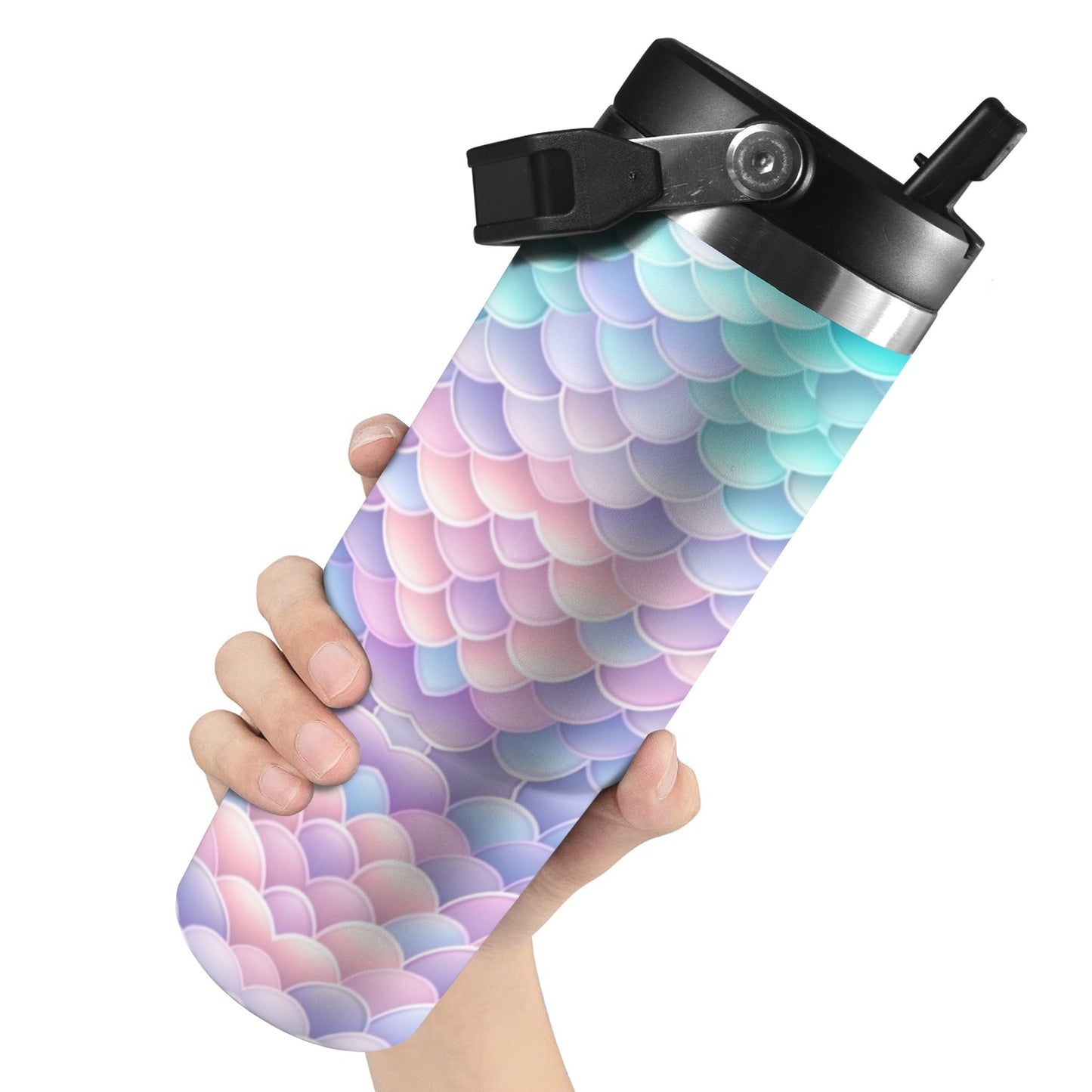 Pastel Mermaid Tail  30oz Tumbler with Top Handle