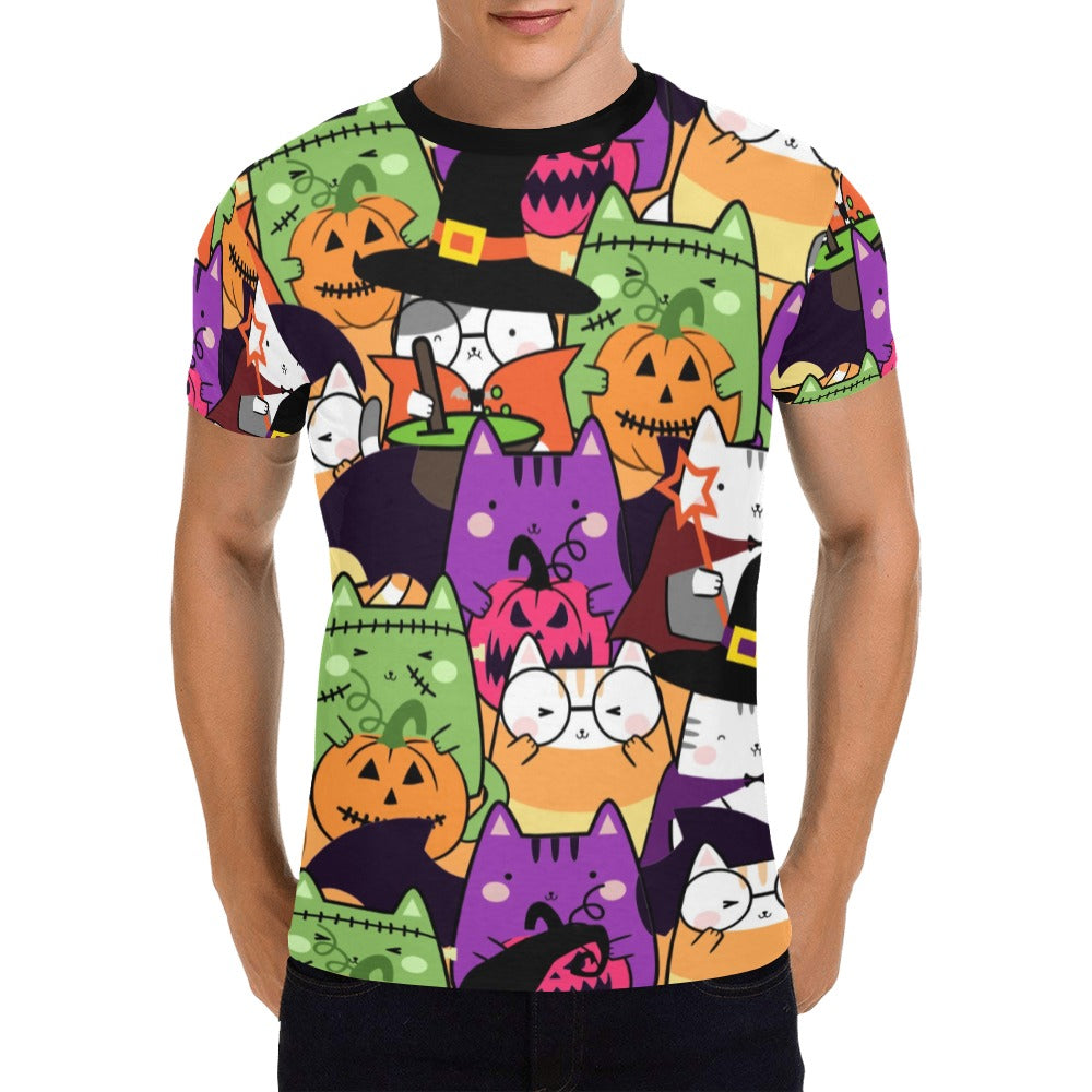 Halloween Cats T-Shirt for Men (USA Size)