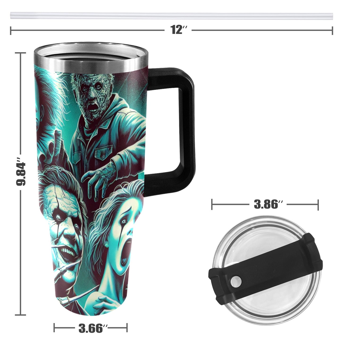 Halloween 40oz Tumbler with Black Handle