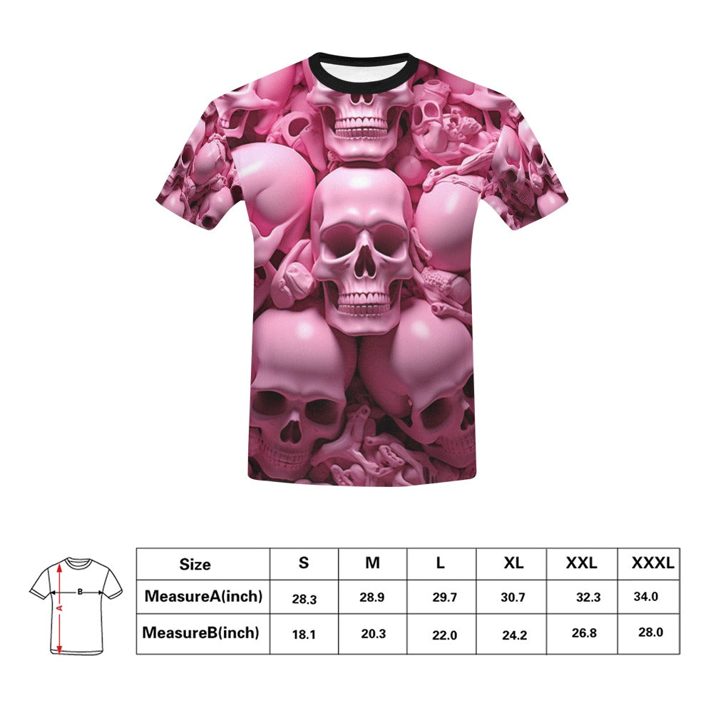 Pink Skeletons  T-Shirt for Men (USA Size)