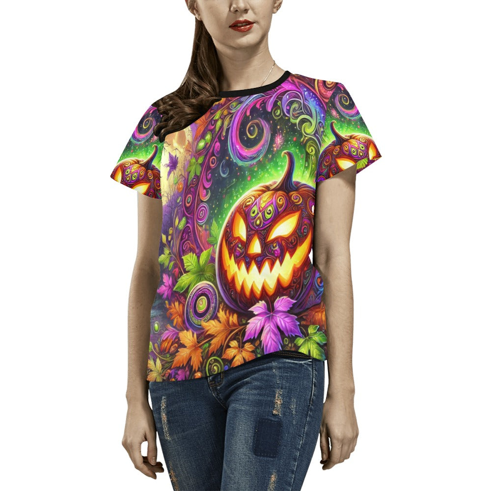 October Scene T-Shirt for Women (USA Size)