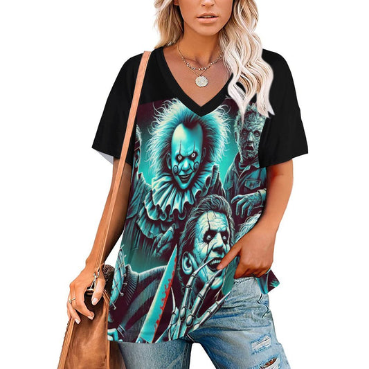 Halloween Short-Sleeve V-Neck T-Shirt