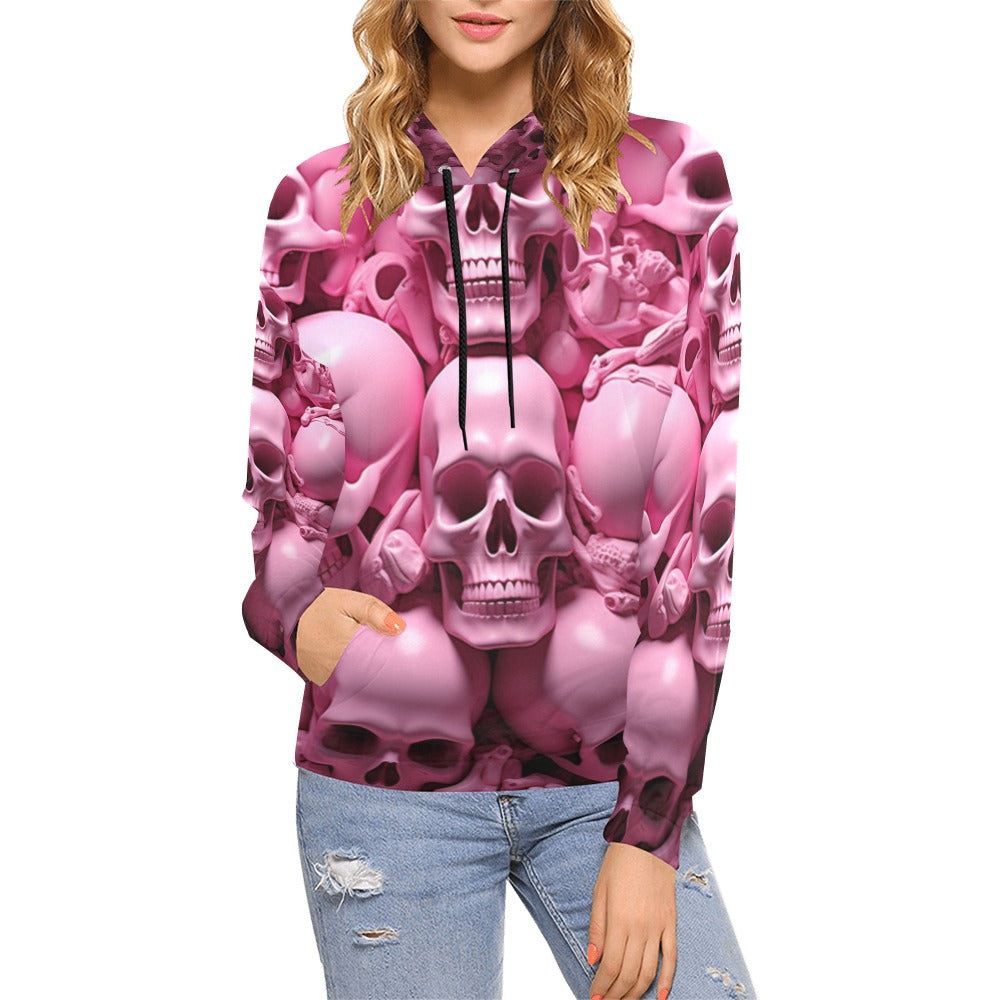 Pink Skeletons  Hoodie for Women (USA Size)