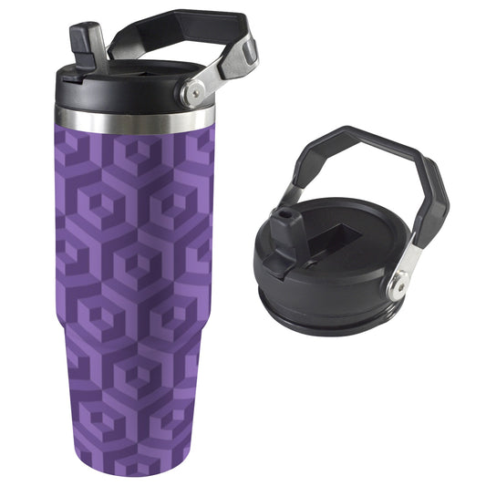 Purple Octagon-Illusion 30oz Tumbler with Top Handle