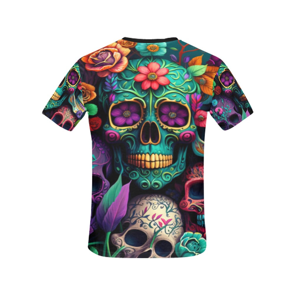 Colorful Skeleton Collage V2  T-Shirt for Women (USA Size) (Model T40)