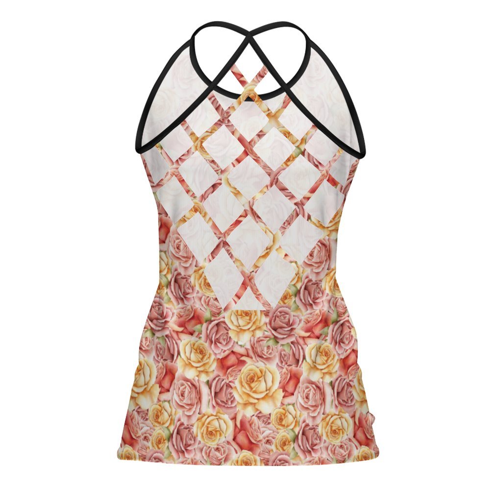 Bouquet Criss-Cross Open Back Tank Top