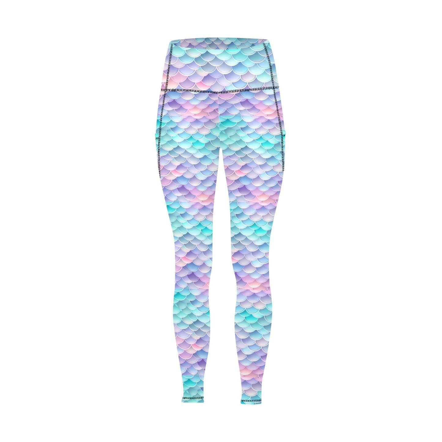 Pastel Mermaid Tail Women's  Leggings with Pockets