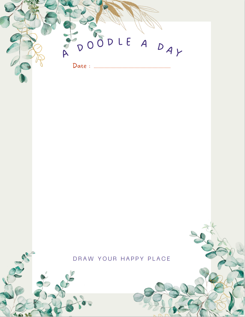 50 Doodling Prompts for Anxiety Relief | Printable | Digital Download