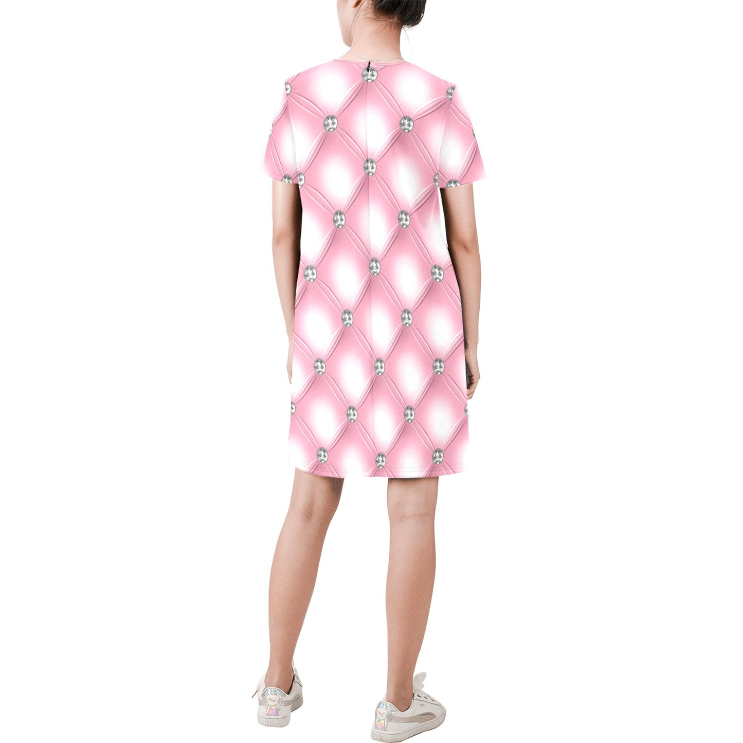 Short-Sleeve Round Neck A-Line Dress V2 Mood 2