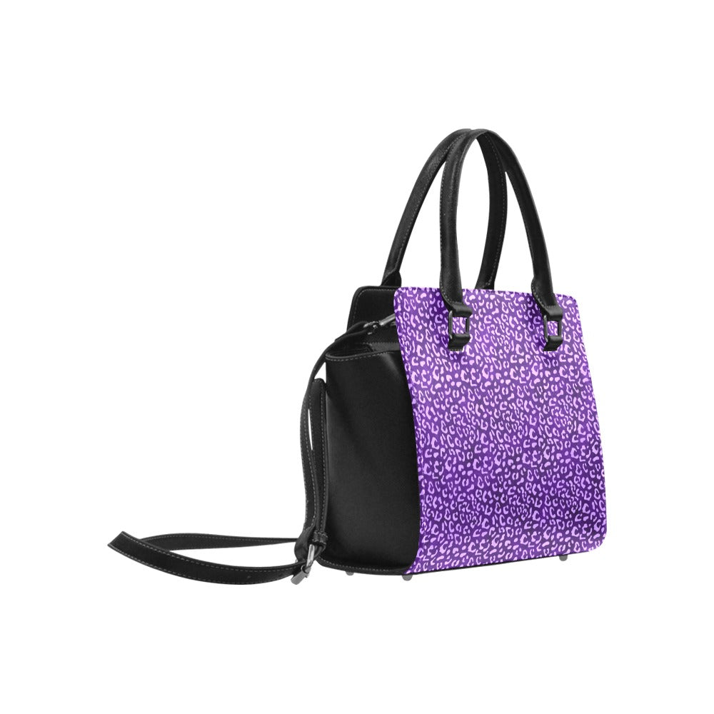 Purple Leopard Purse Classic Shoulder Handbag