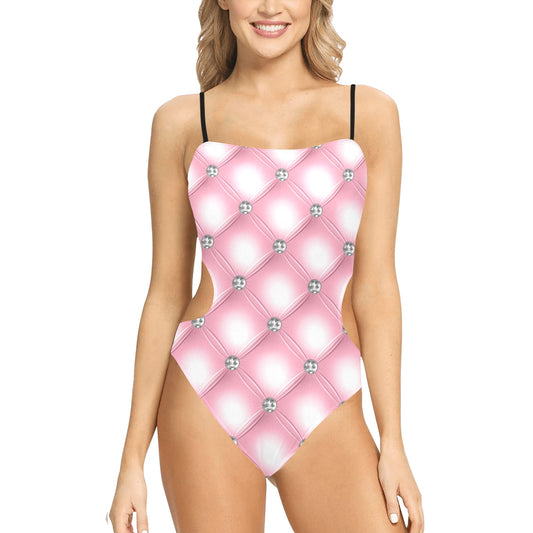 Spaghetti Strap Cut Out Sides Swimsuit V2