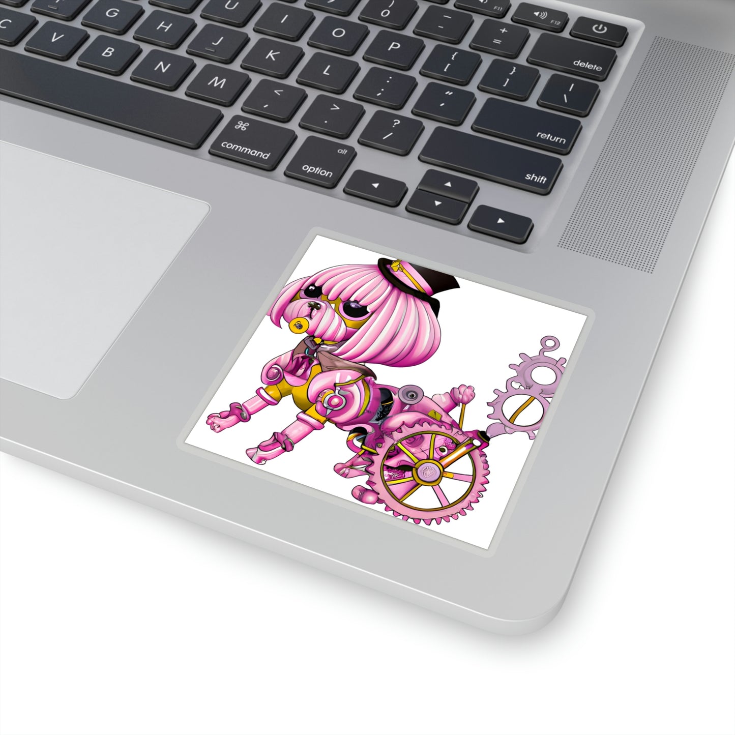 Pink Dog Steampunk Costume  Stickers