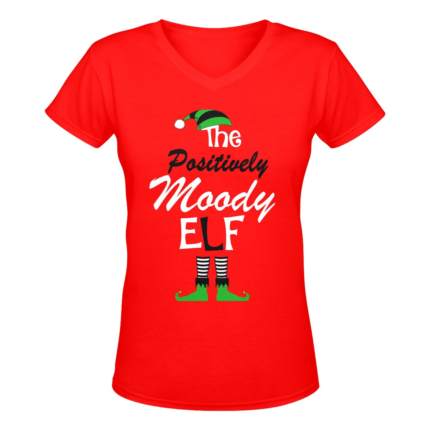 The Positively Moody Elf v2 Women's Deep V-neck T-shirt