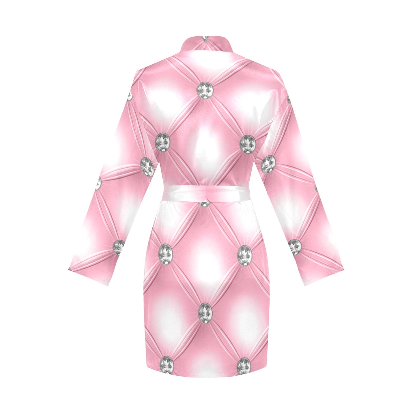 Women's Long Sleeve Belted Night Robe V1 Mood2