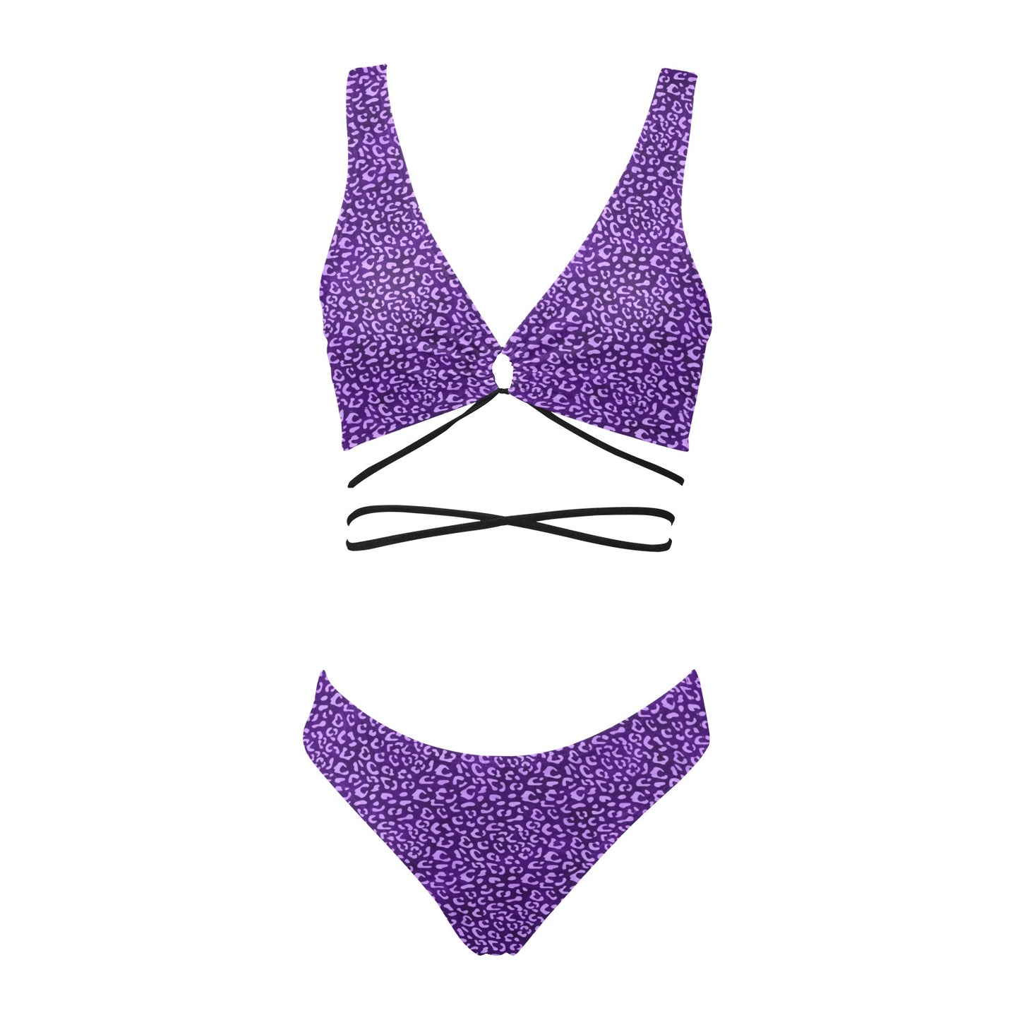 PurpleLeopard2 Cross String Bikini Set