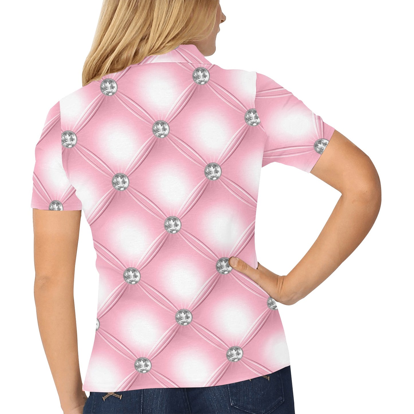 Women's All Over Print Polo Shirt V1 Mood 2