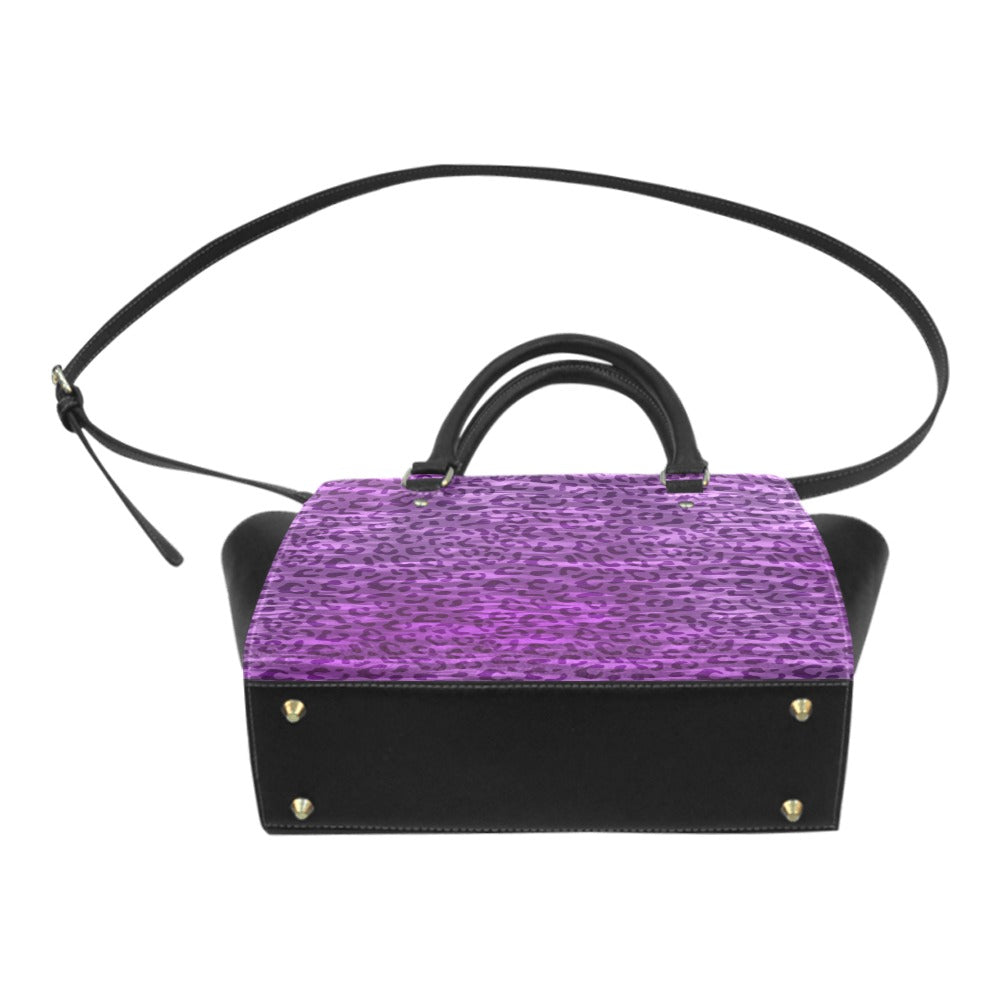 PurpleLeopard Purse Classic Shoulder Handbag