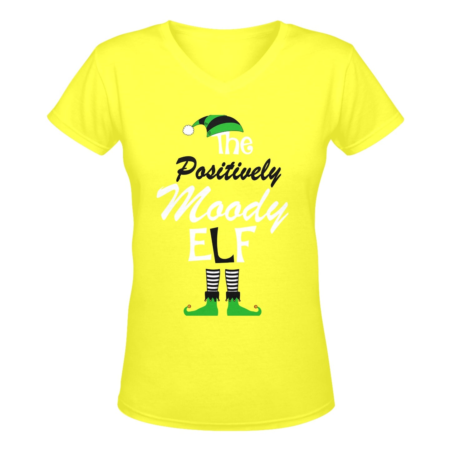 The Positively Moody Elf v2 Women's Deep V-neck T-shirt