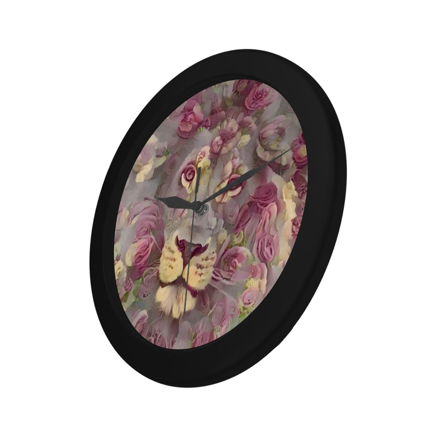 Stalker Series Lion Black Plastic Wall Clock