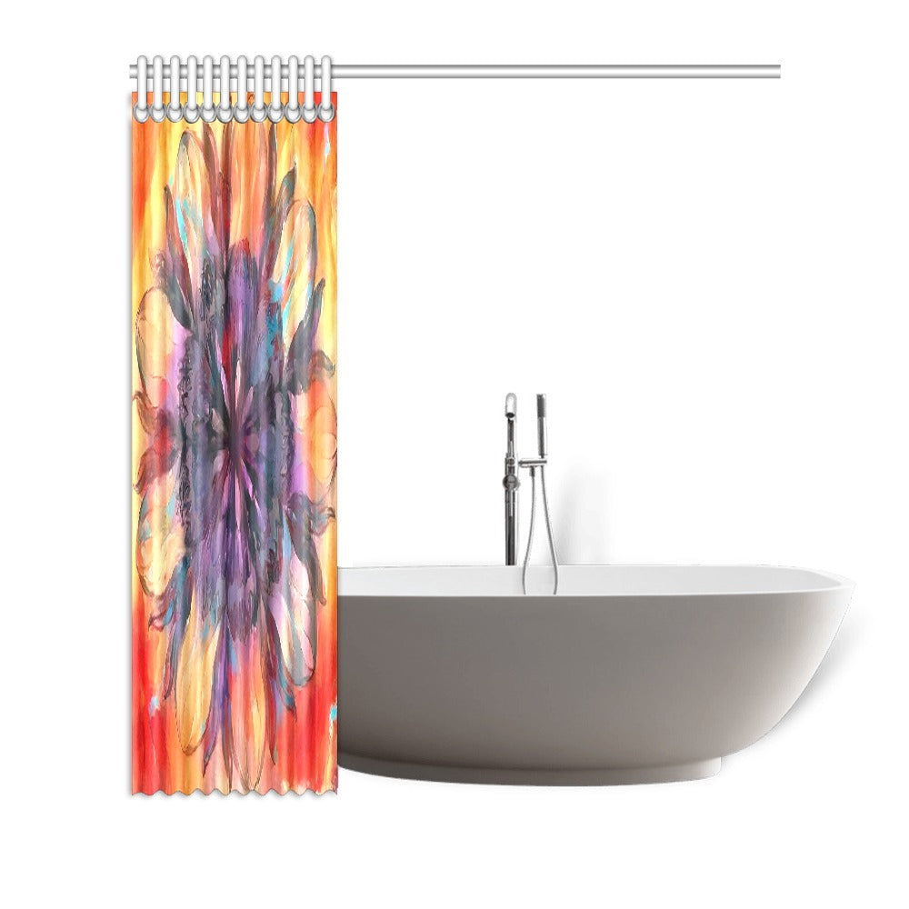 Painted Flower Shower Curtain 72"x72"