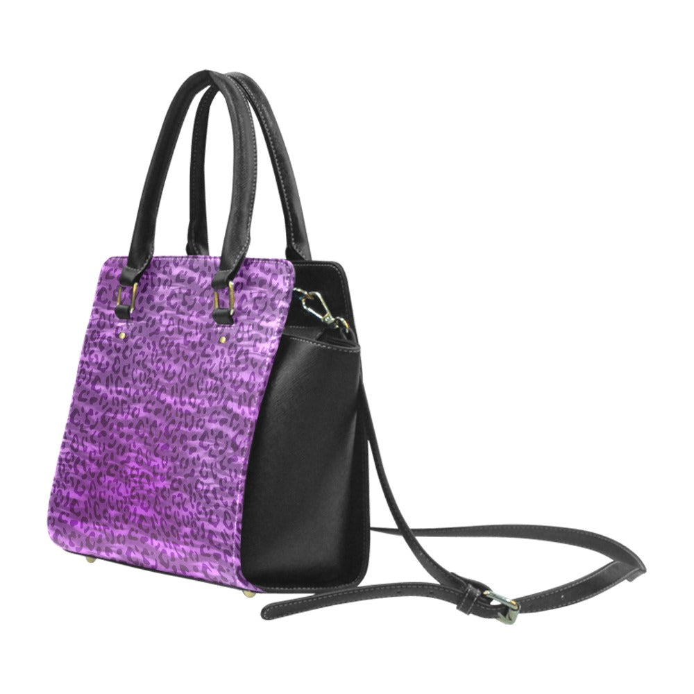 PurpleLeopard Purse Classic Shoulder Handbag