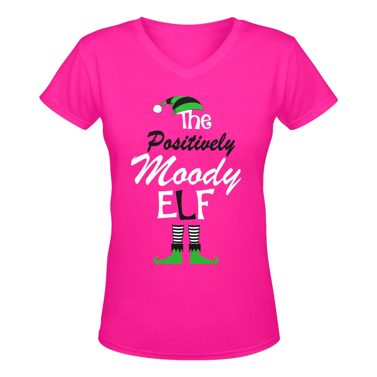 The Positively Moody Elf v2 Women's Deep V-neck T-shirt