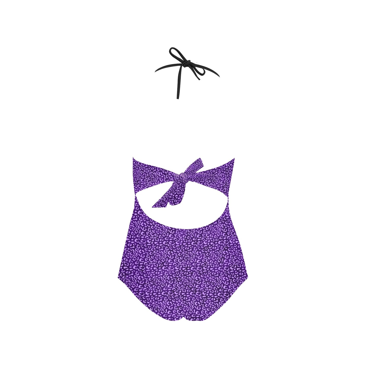 PurpleLeopard2 Lace Band Embossing Swimsuit