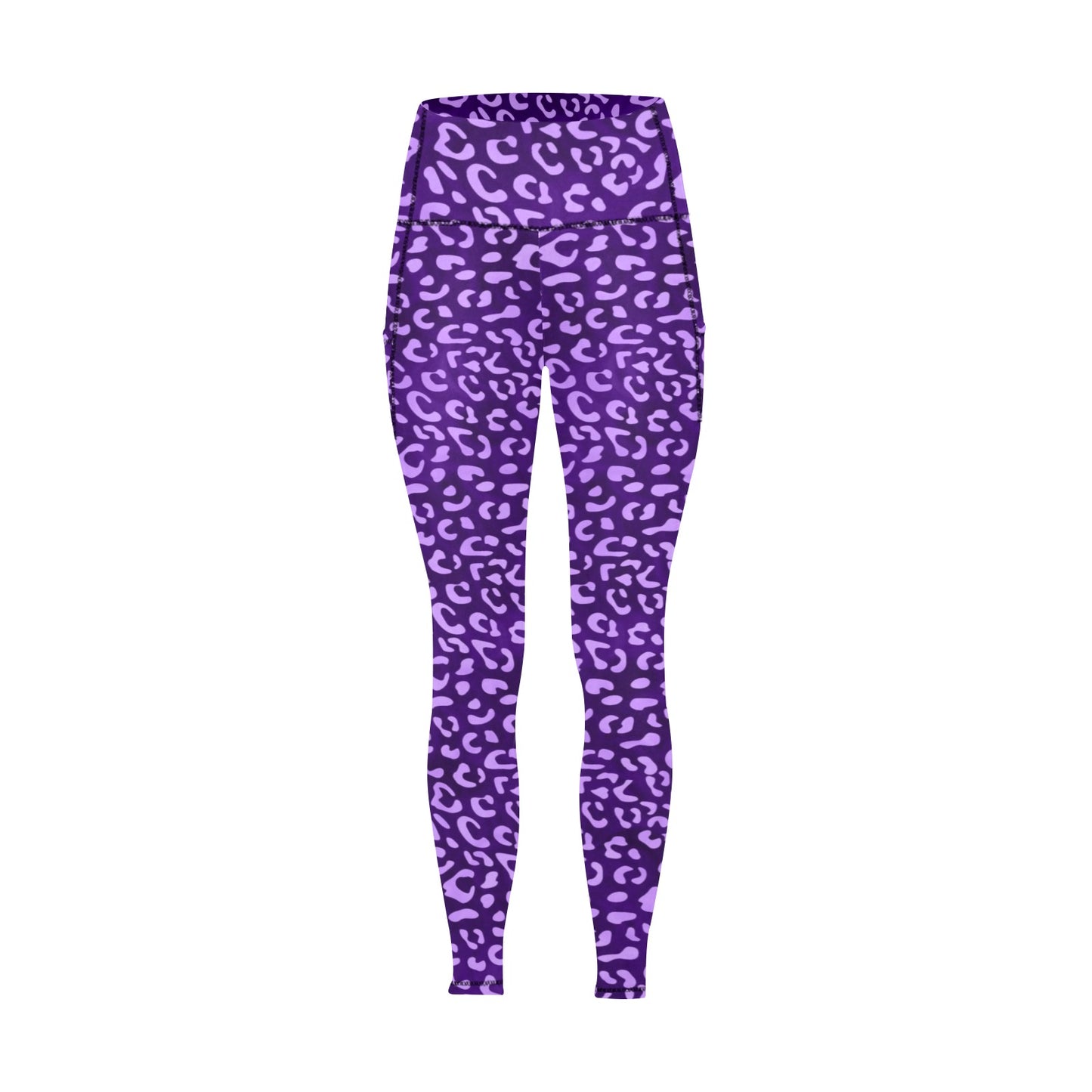 Purple Leopard Women's   Leggings with Pockets