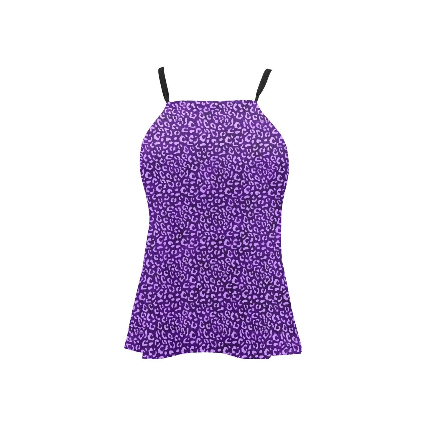 PurpleLeopard2 Women's Loose Fit Adjustable Halter Neck Tank Top