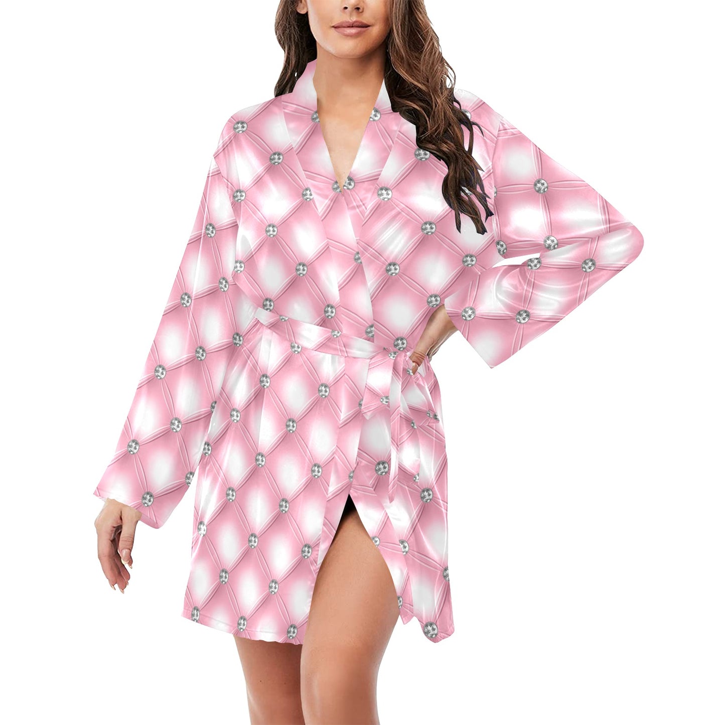 Women's Long Sleeve Belted Night Robe V3 Mood 2