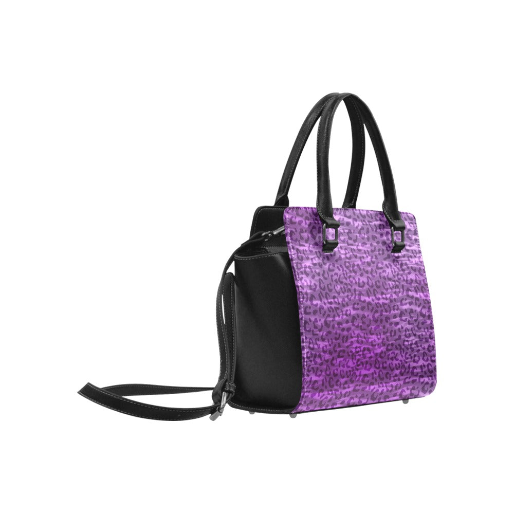 PurpleLeopard Purse Classic Shoulder Handbag