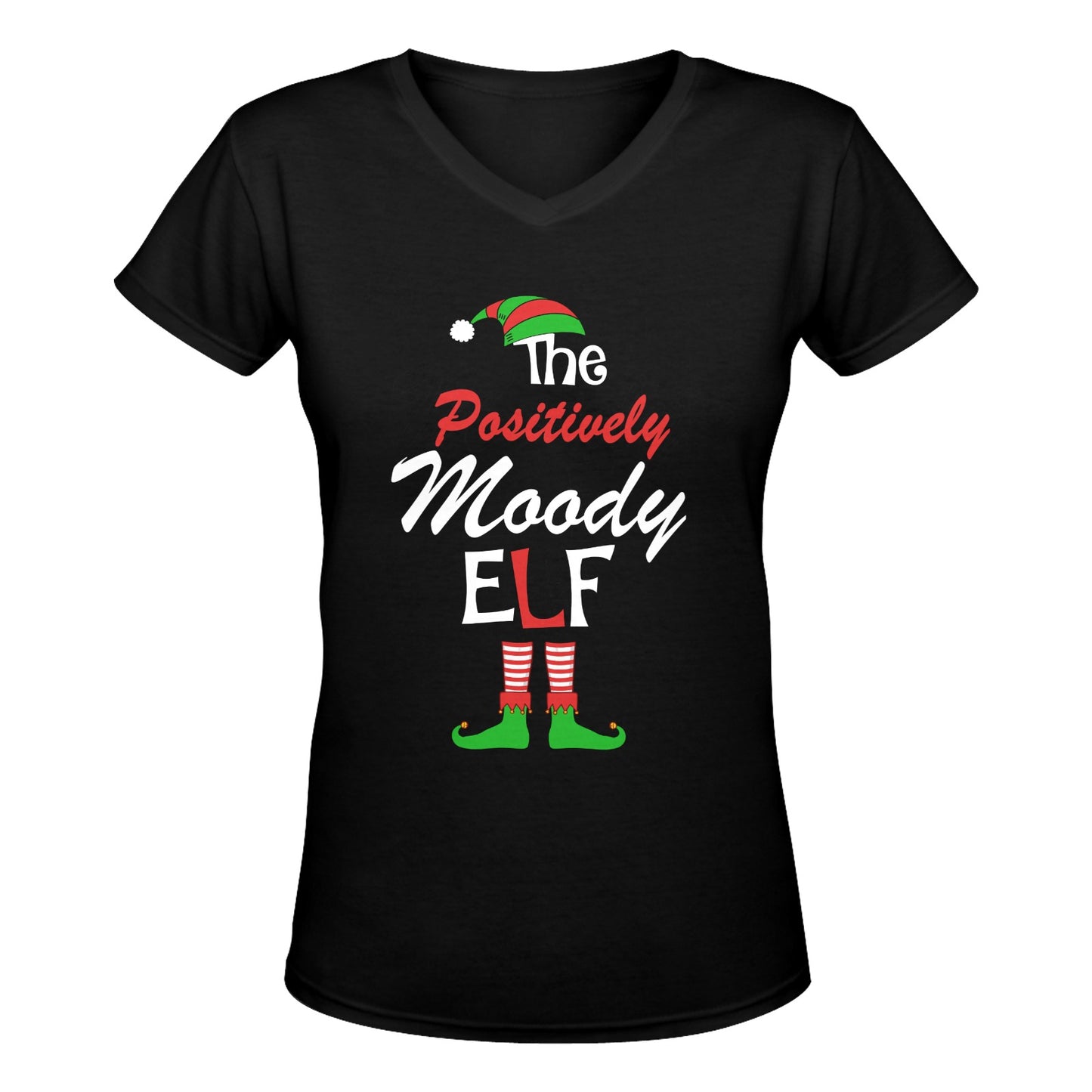 The Positively Moody Elf Women's Deep V-neck T-shirt