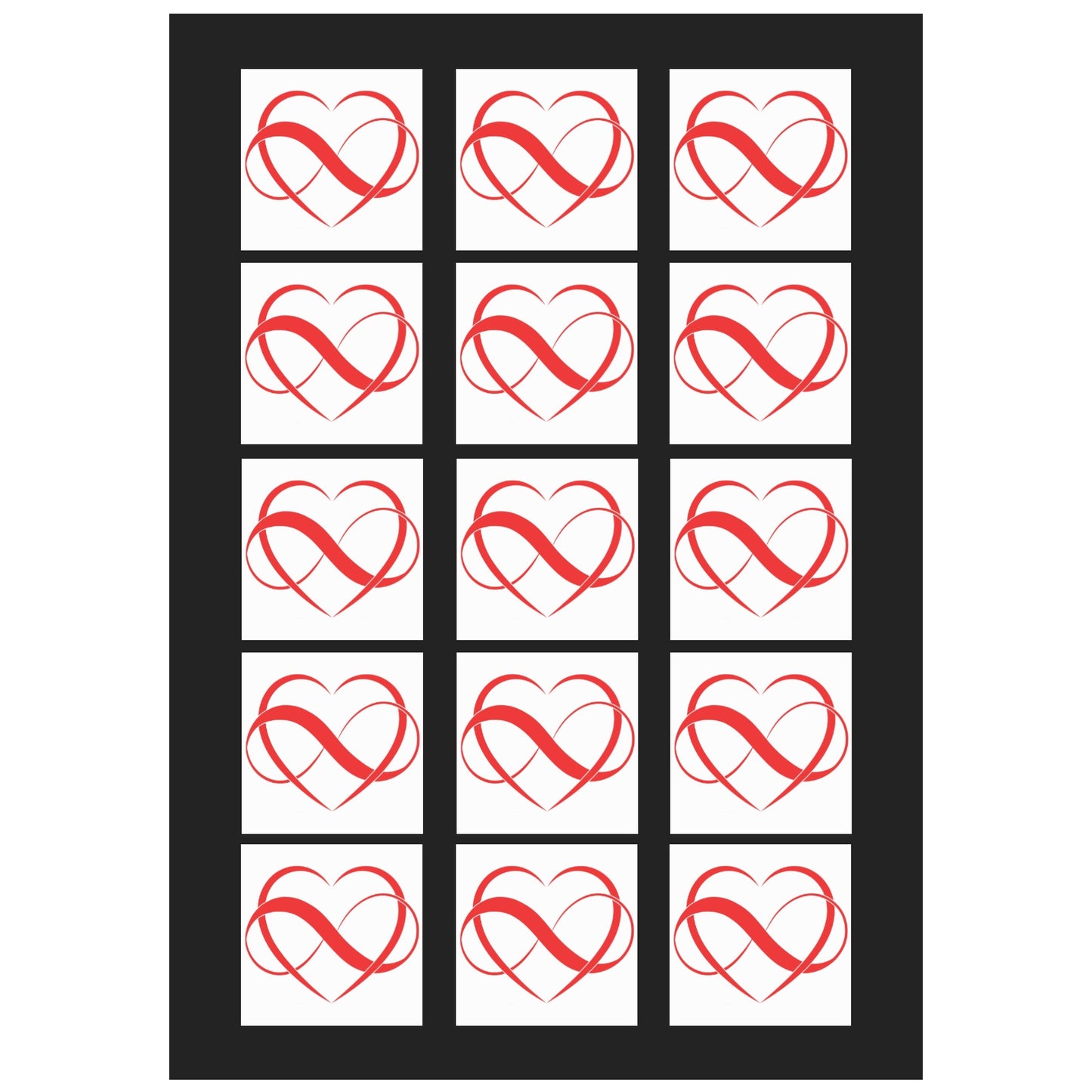 Love Infinity Heart Temporary Tattoo 15 pieces