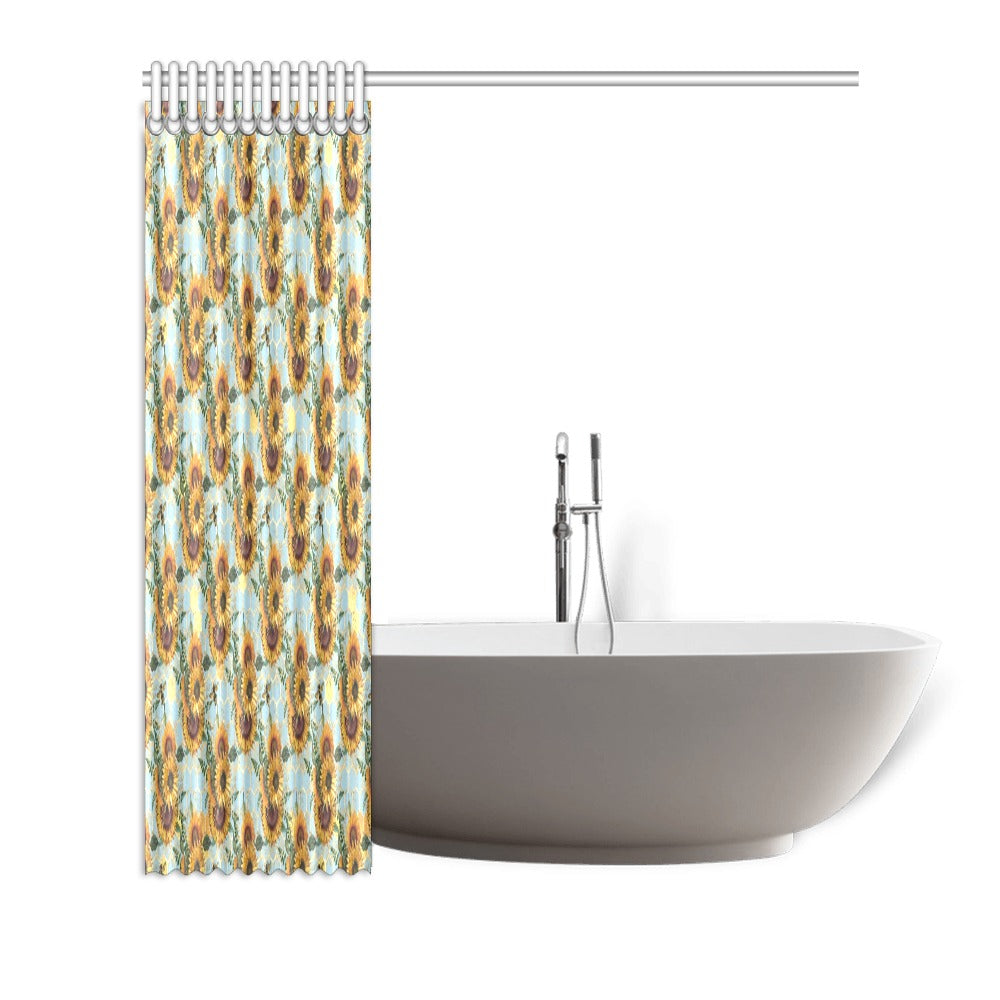 Sunflowers and Bees Shower Curtain 72"x72"