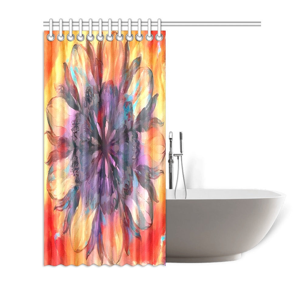 Painted Flower Shower Curtain 72"x72"