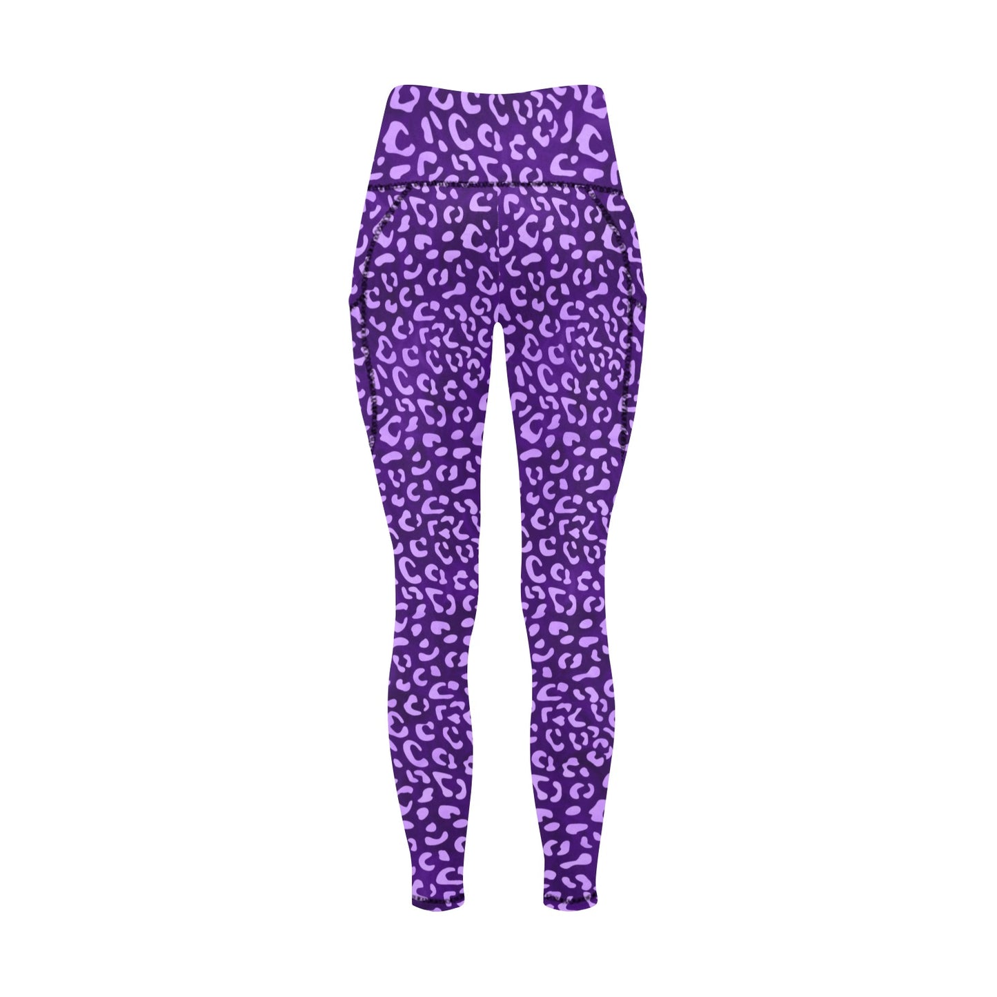 Purple Leopard Women's   Leggings with Pockets