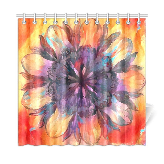 Painted Flower Shower Curtain 72"x72"