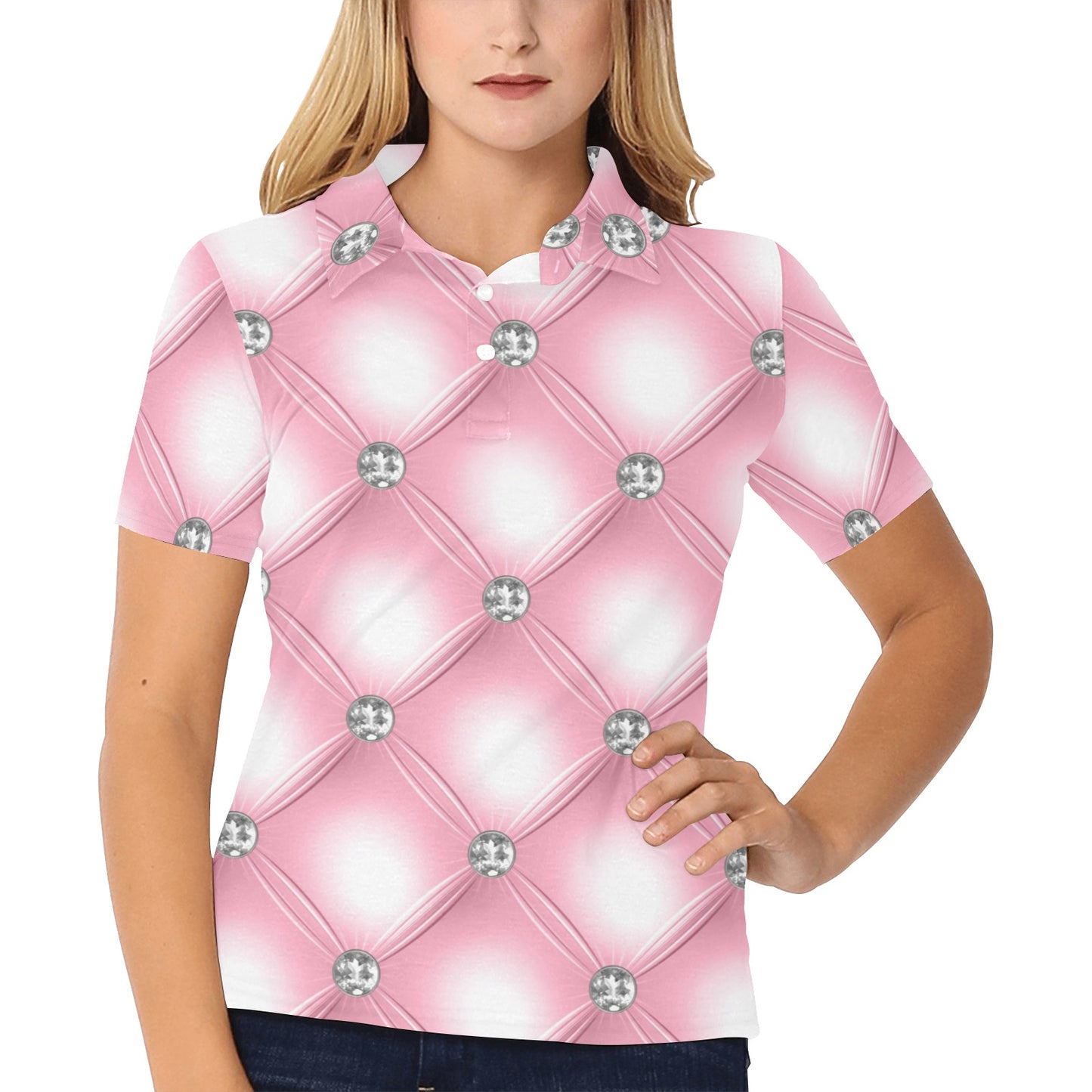 Women's All Over Print Polo Shirt V1 Mood 2