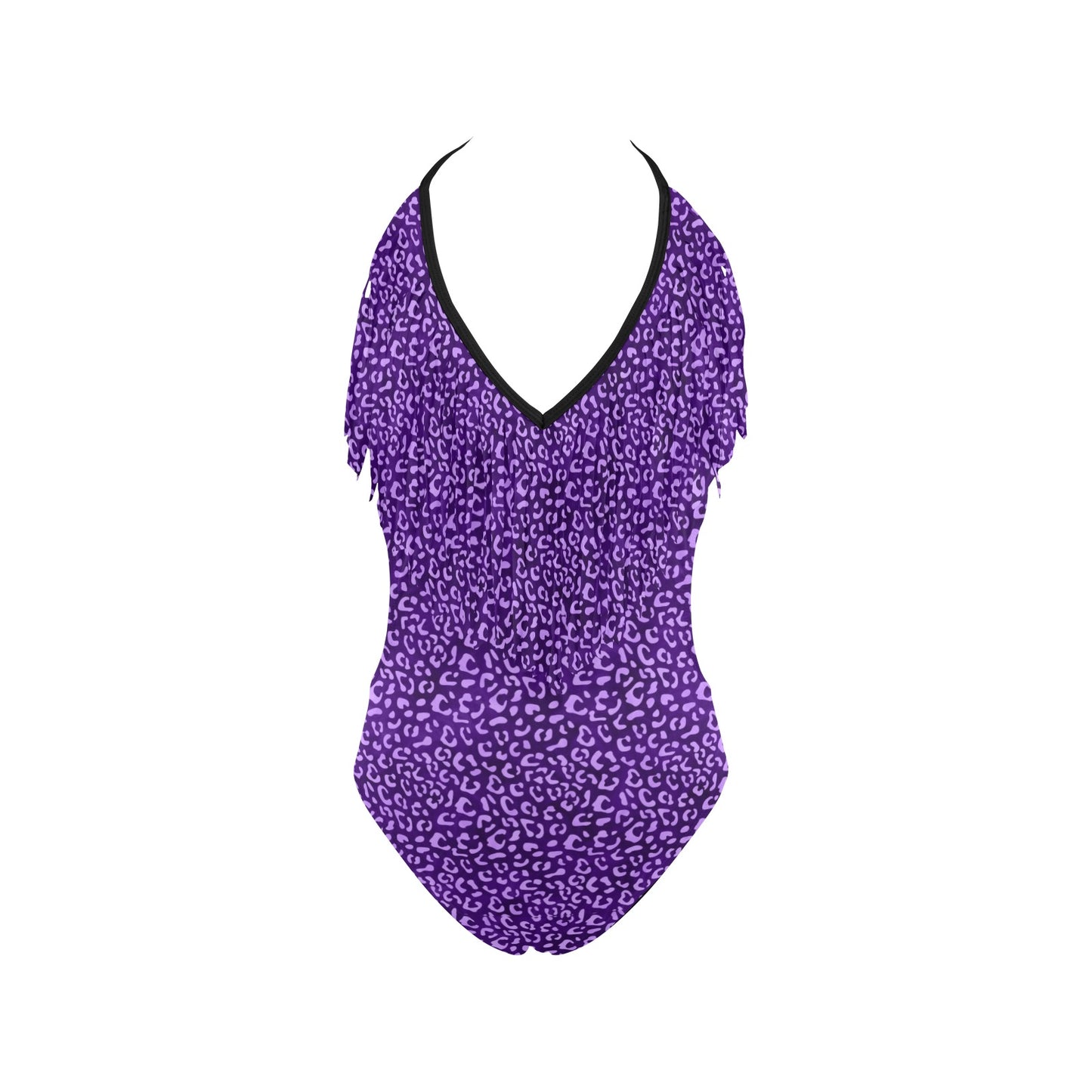 PurpleLeopard2 Women's Fringe One Piece Swimsuit