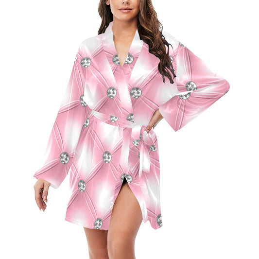 Women's Long Sleeve Belted Night Robe V1 Mood2