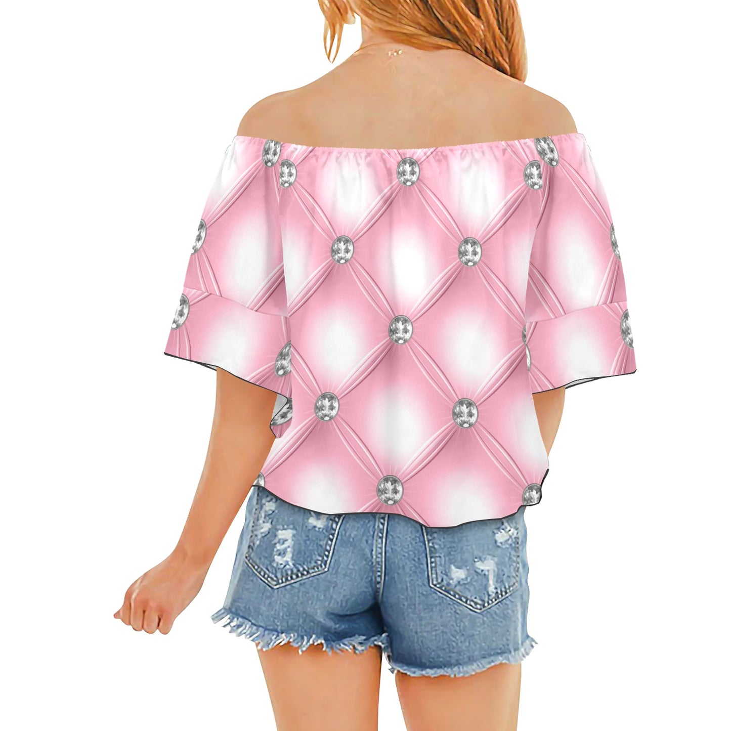 Off Shoulder Knot Front Blouse V1